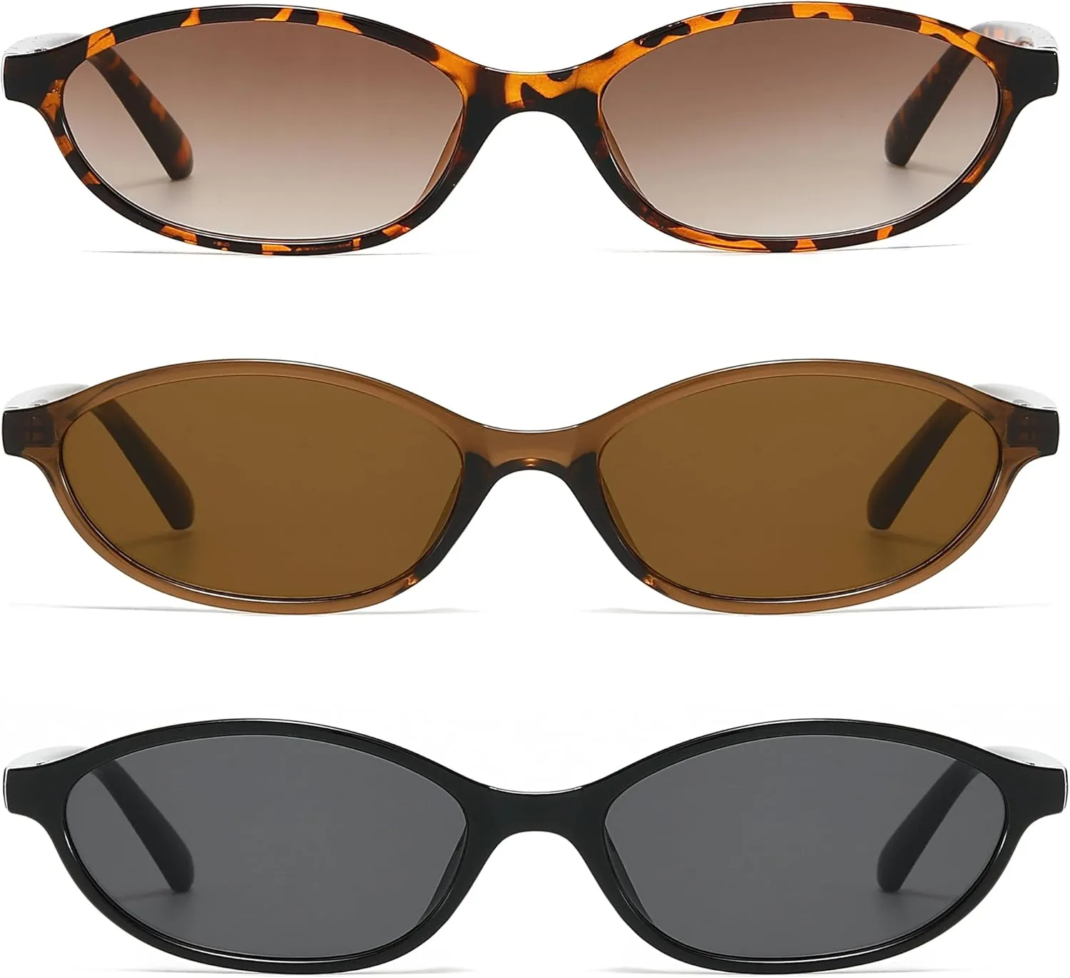 NULOOQ Retro Oval Cat Eye Sunglasses for Women Y2k Trendy Small Narrow Sunnies 90s Designer Sun Glasses