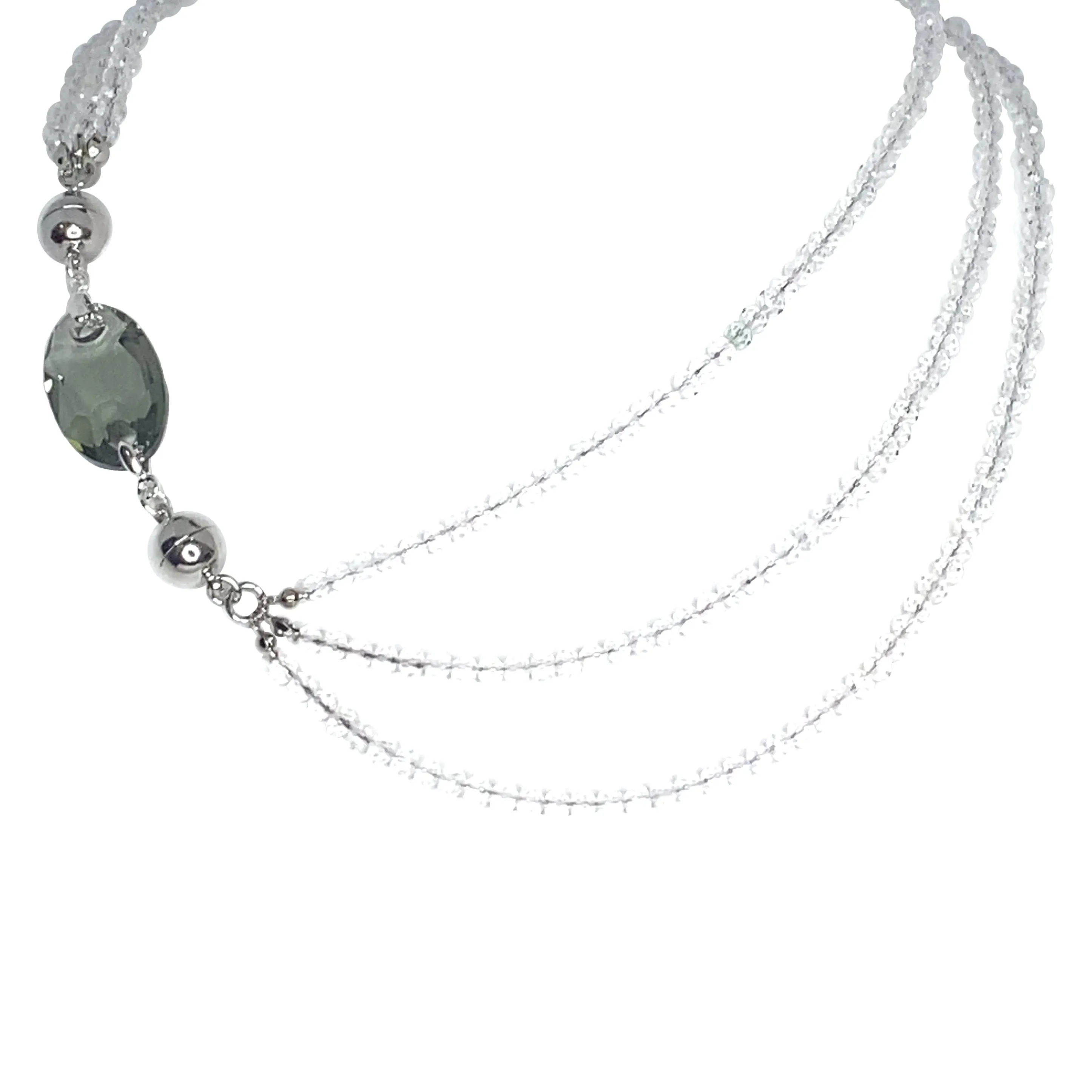 Pendant - Austrian Crystal - Oval - Smokey