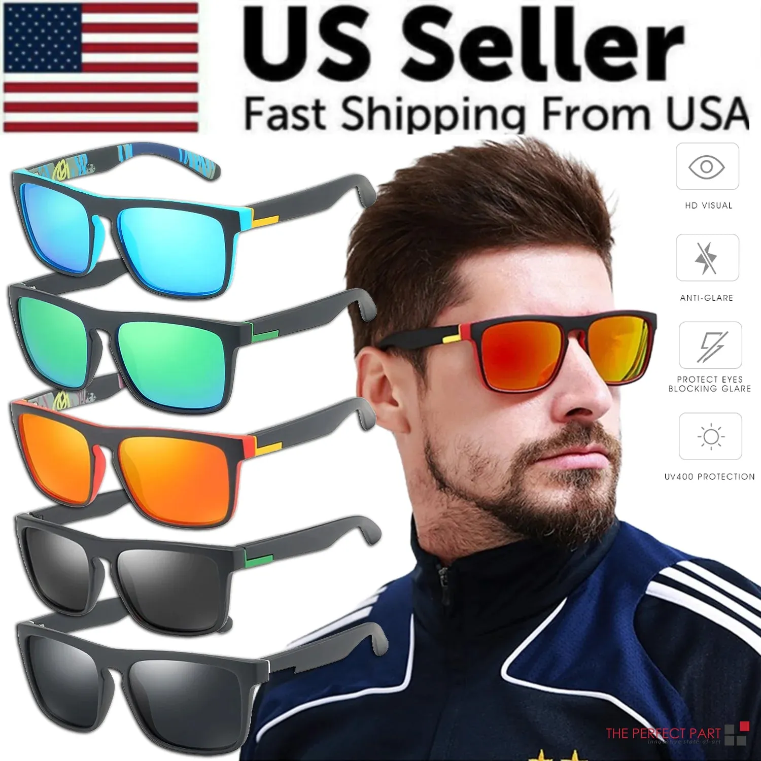 Polarized square sunglasses Polarized sunglasses For Men Women Outdoor Sports Driving Glasses Golfing