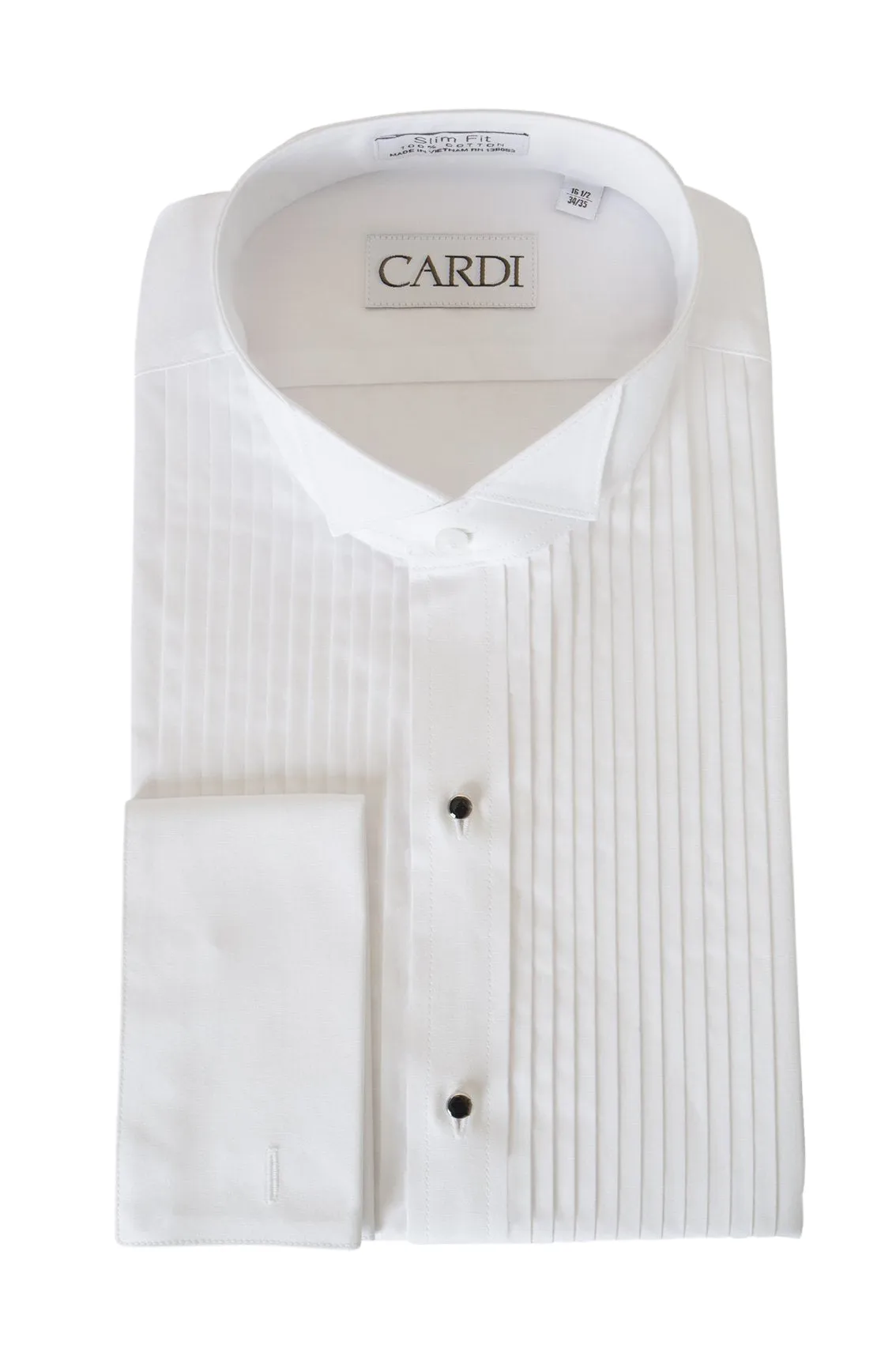 "David" White Wingtip Tuxedo Shirt