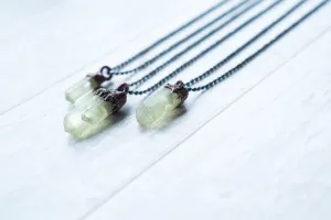 Raw apatite necklace | Raw apatite crystal pendant