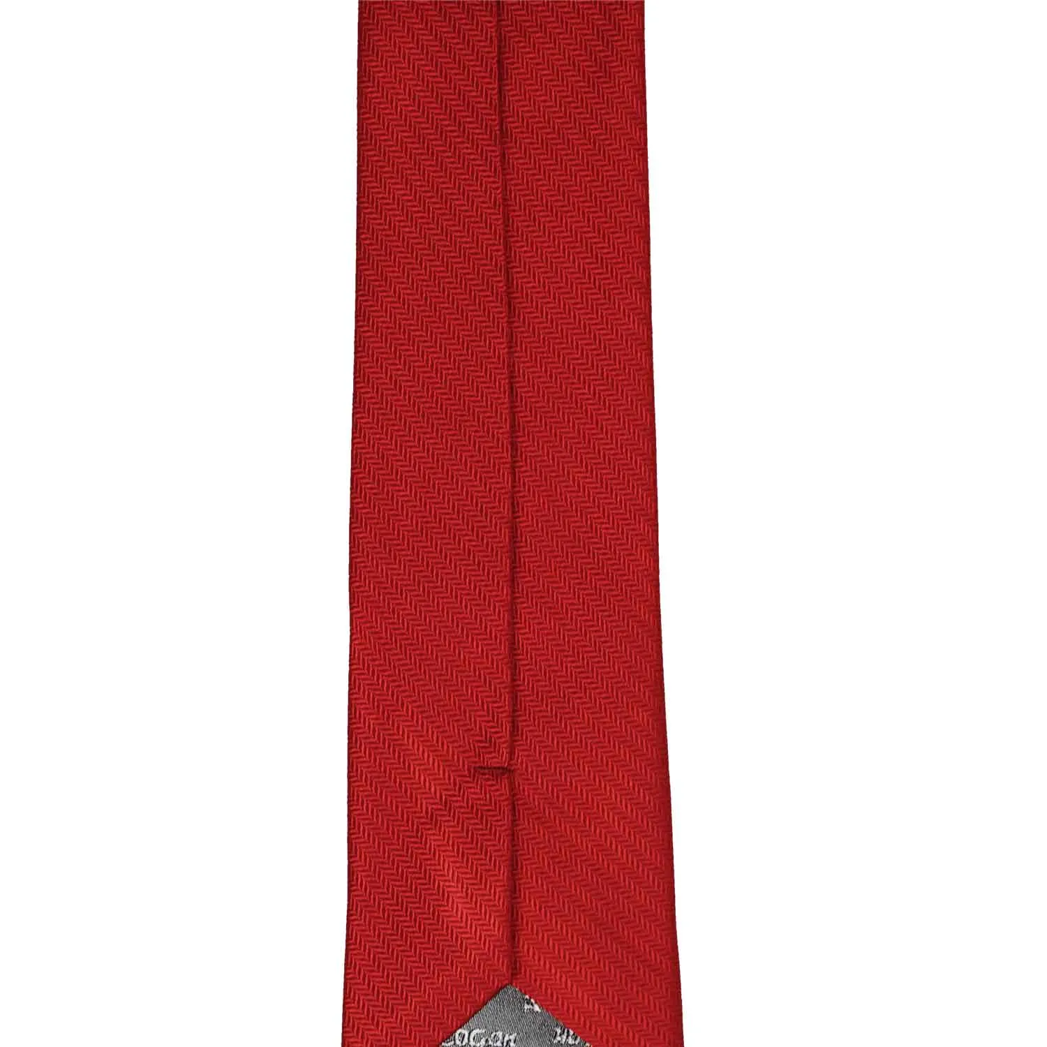Red Herringbone Silk Slim Necktie, 2.5" Width