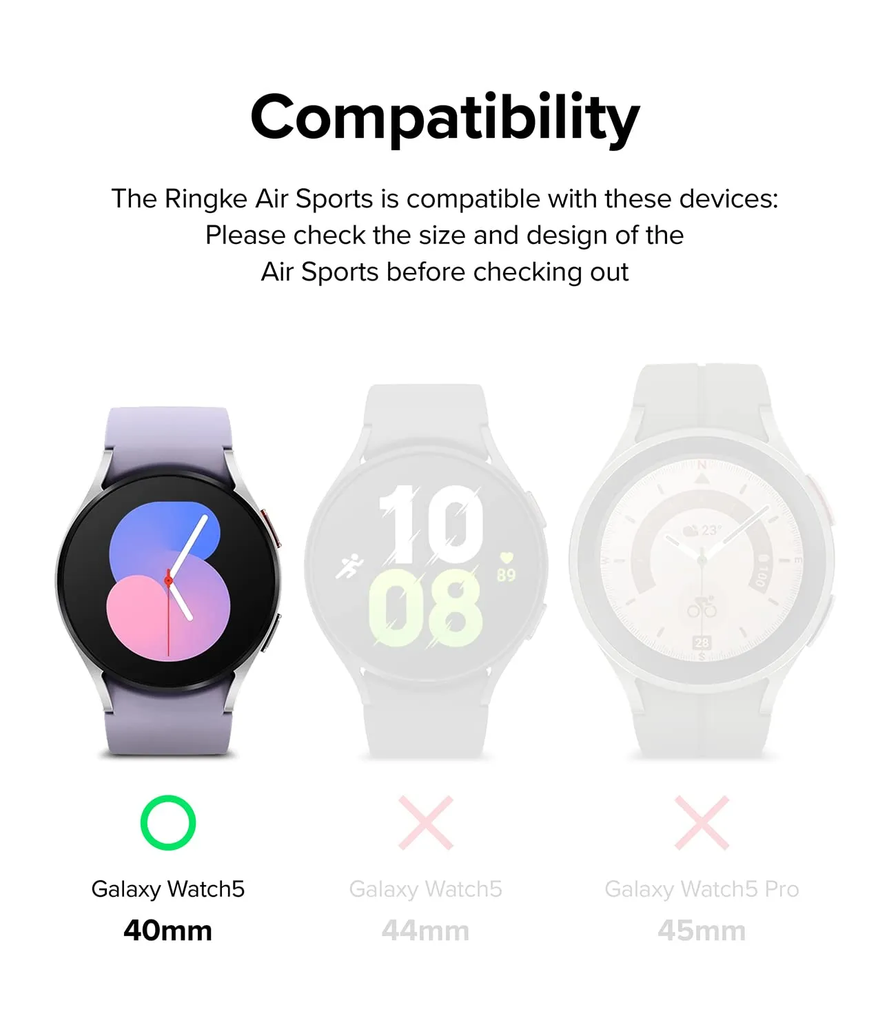 Samsung Galaxy Watch 5 40mm Case| Air Sports Series| Matte Clear