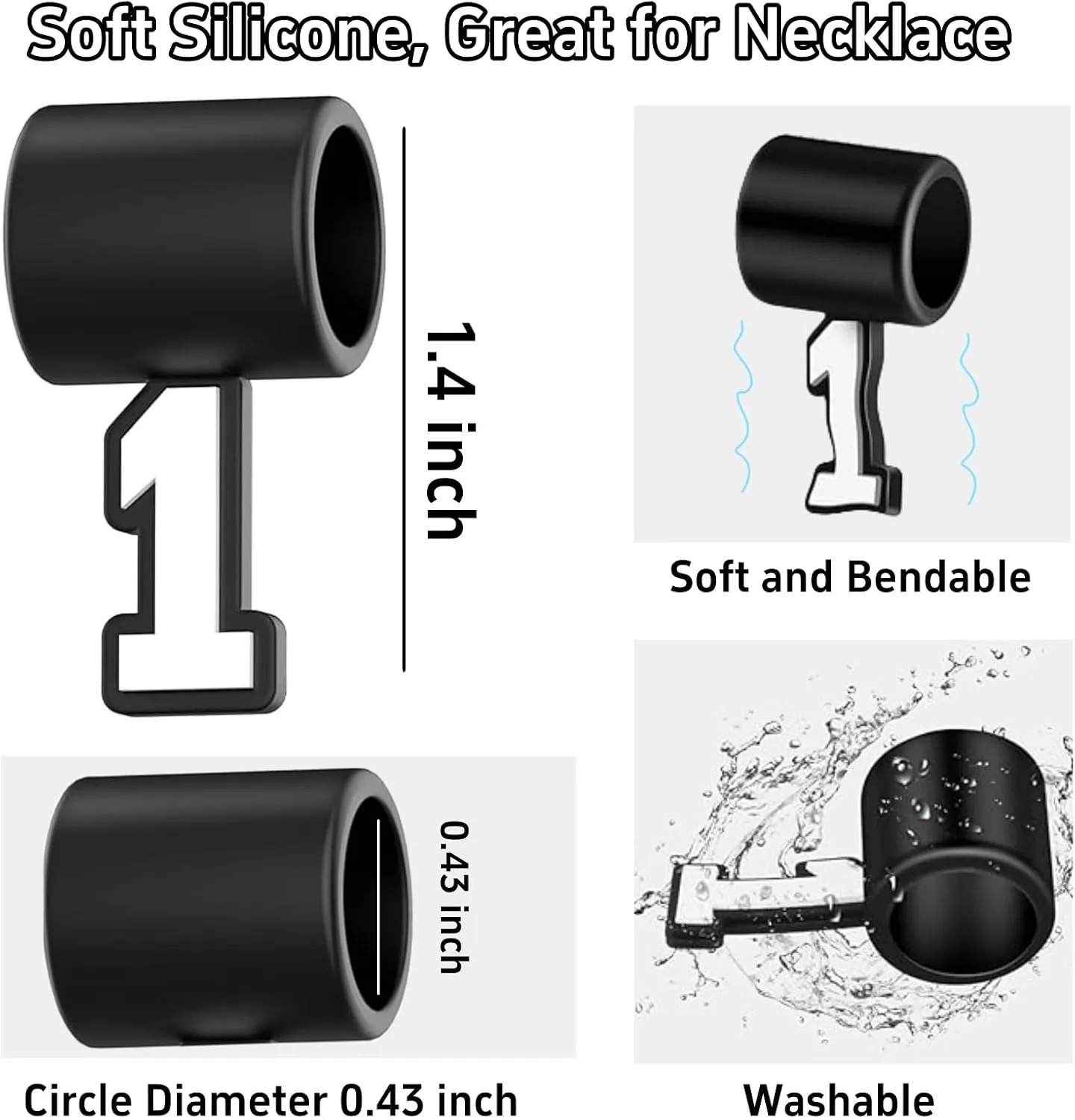 Silica Gel Baseball Necklaces Number Pendants, Silicone Number 0-9 Pendant Sports Pendants for Baseball Necklace Pick Your Lucky Number