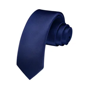 Solid 2.4' Skinny Formal Tie - B1-NAVY BLUE