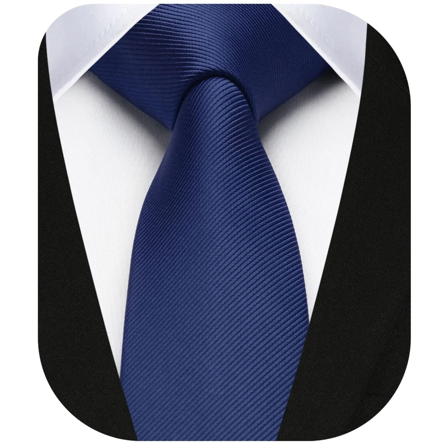 Solid 2.4' Skinny Formal Tie - B1-NAVY BLUE