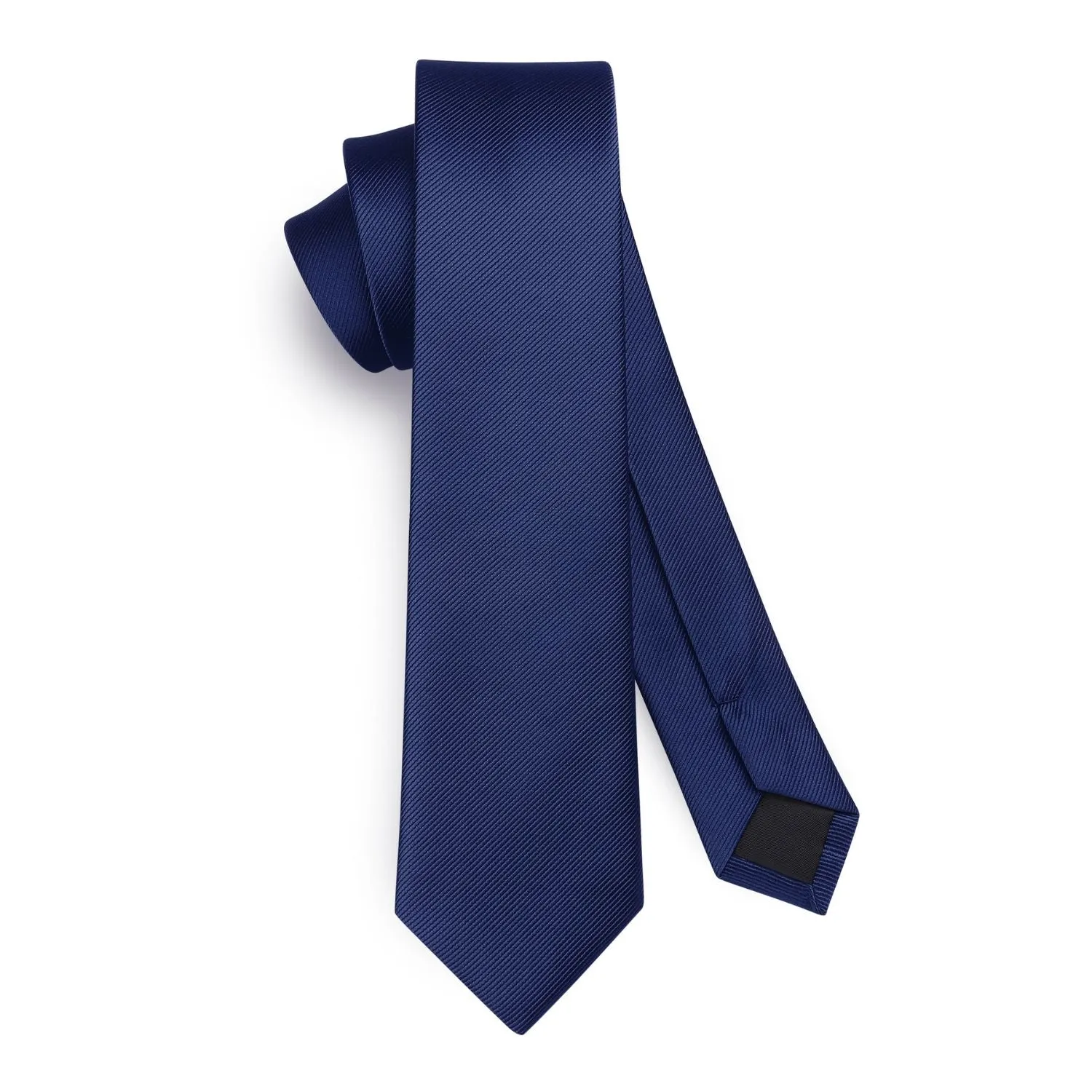 Solid 2.4' Skinny Formal Tie - B1-NAVY BLUE