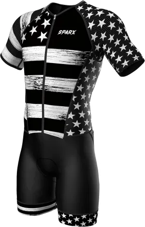 Sparx Mens Elite Aerosuit Triathlon Suit Mens Short Sleeve Tri Suit Skinsuit