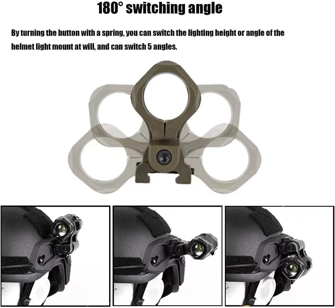 Tactical Helmet Flashlight Mount Fast ARC Rail Adapter 20mm