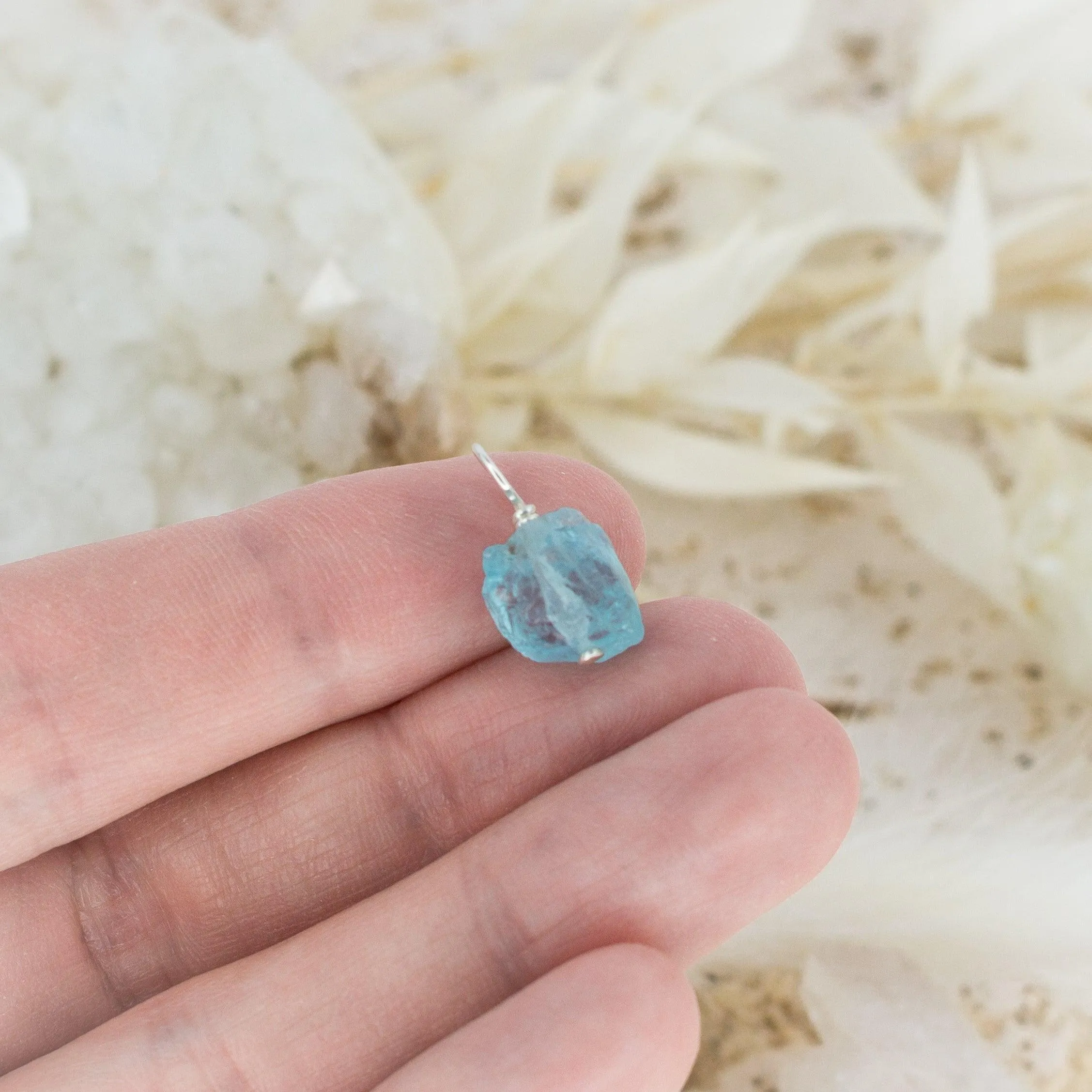 Tiny Raw Apatite Crystal Pendant