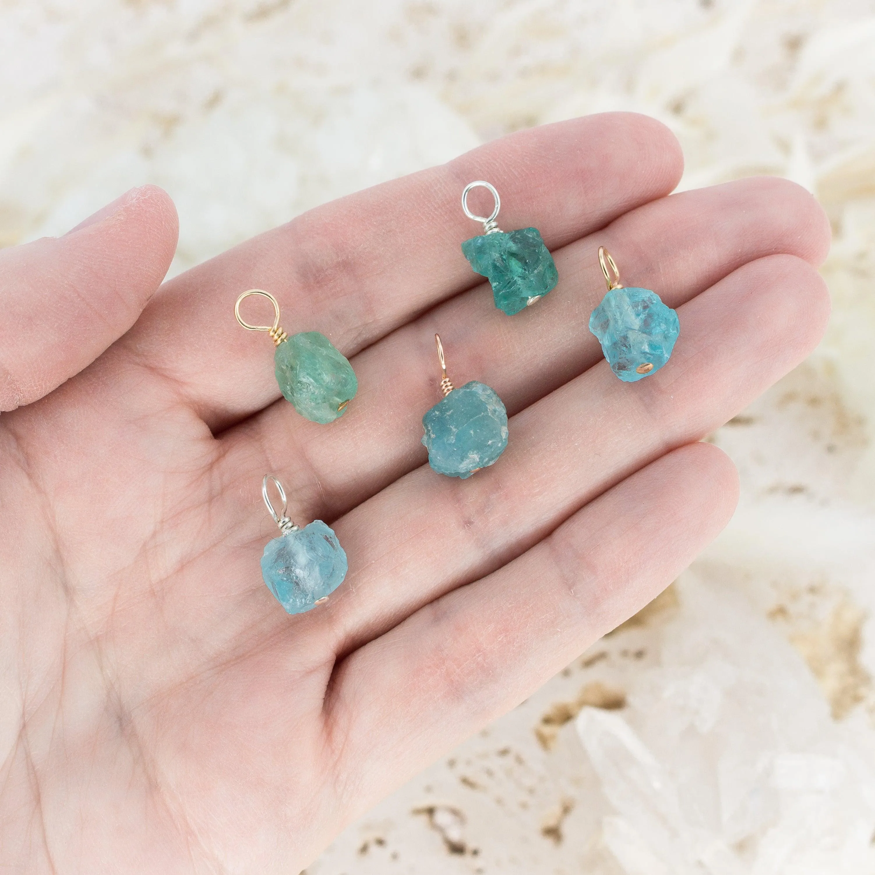 Tiny Raw Apatite Crystal Pendant