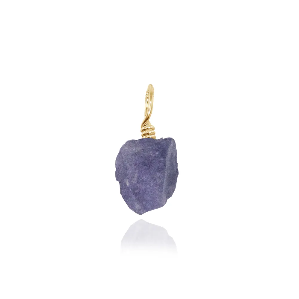 Tiny Raw Tanzanite Crystal Pendant