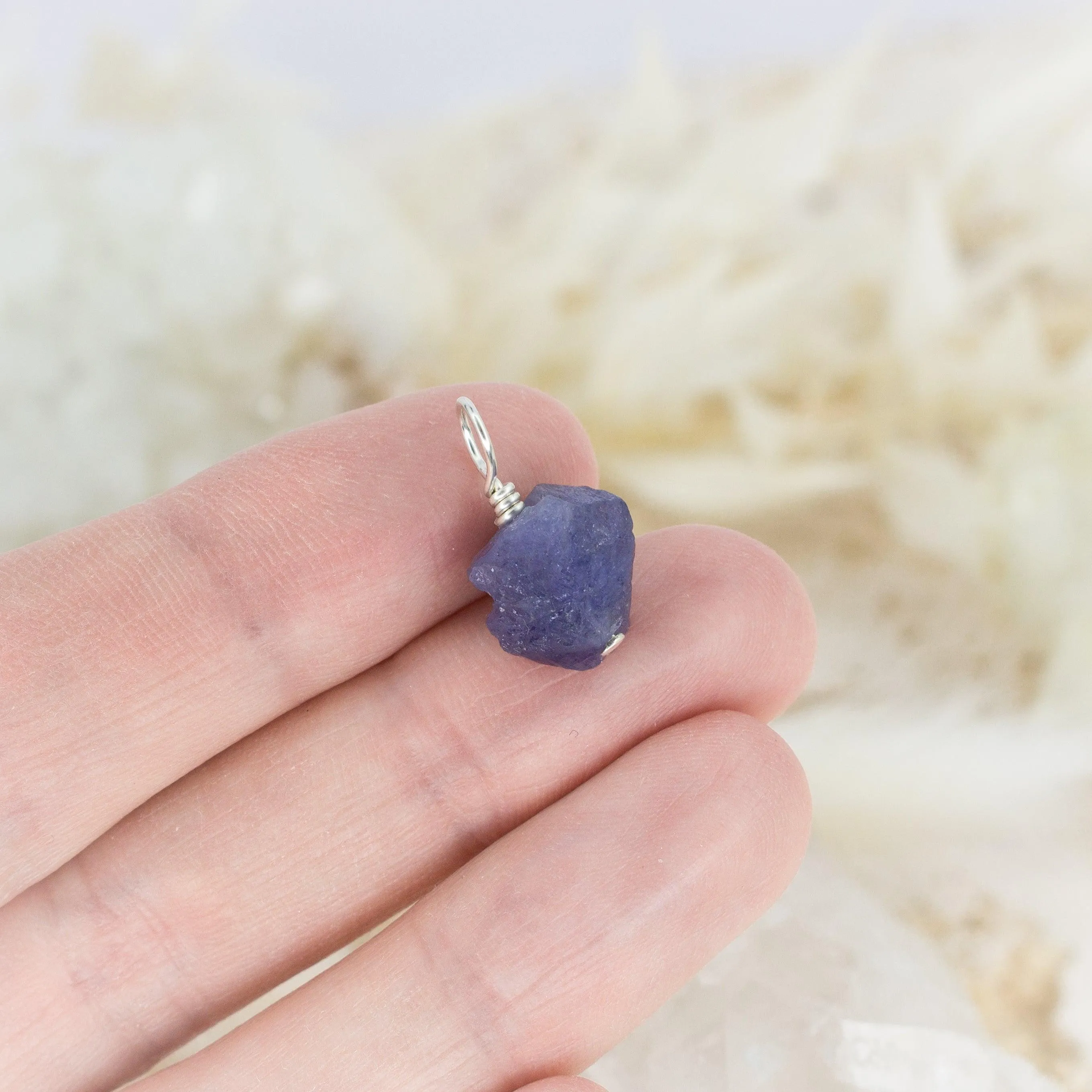 Tiny Raw Tanzanite Crystal Pendant