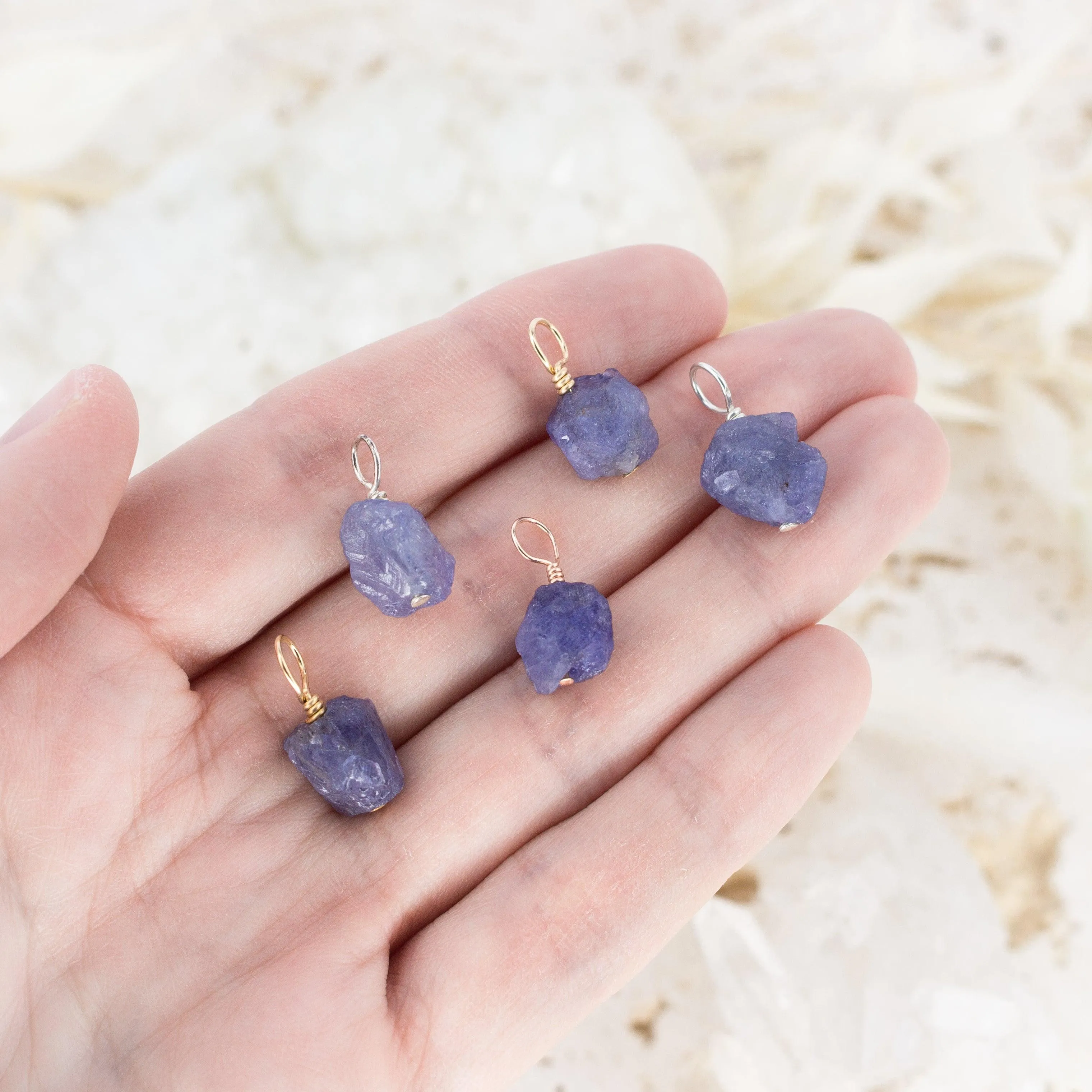 Tiny Raw Tanzanite Crystal Pendant