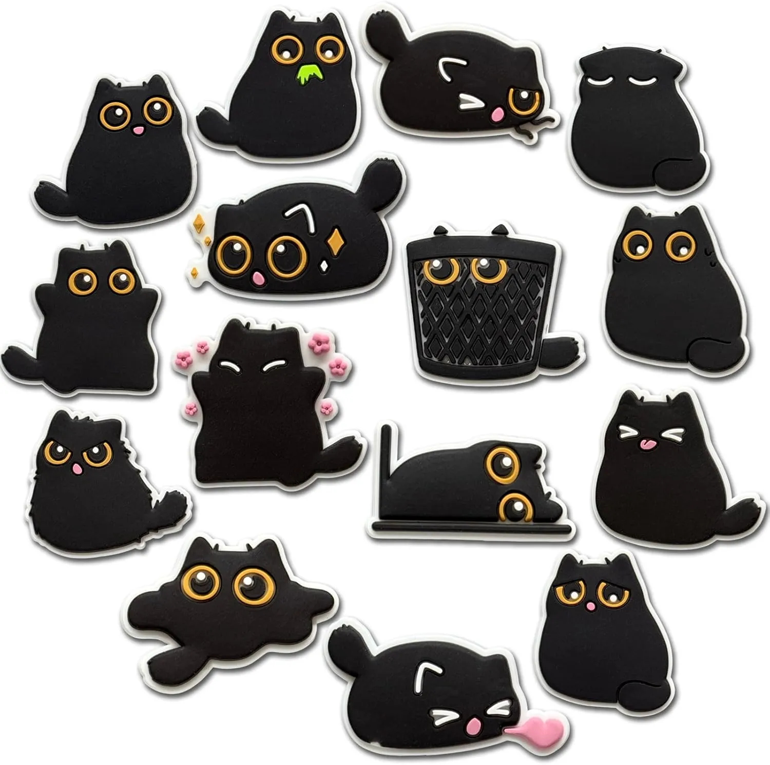Valentine New Year Cat Flowers Shoe Decoration Charms for Clog, Toast Drink Bow Tie Charms Accessories for Adults