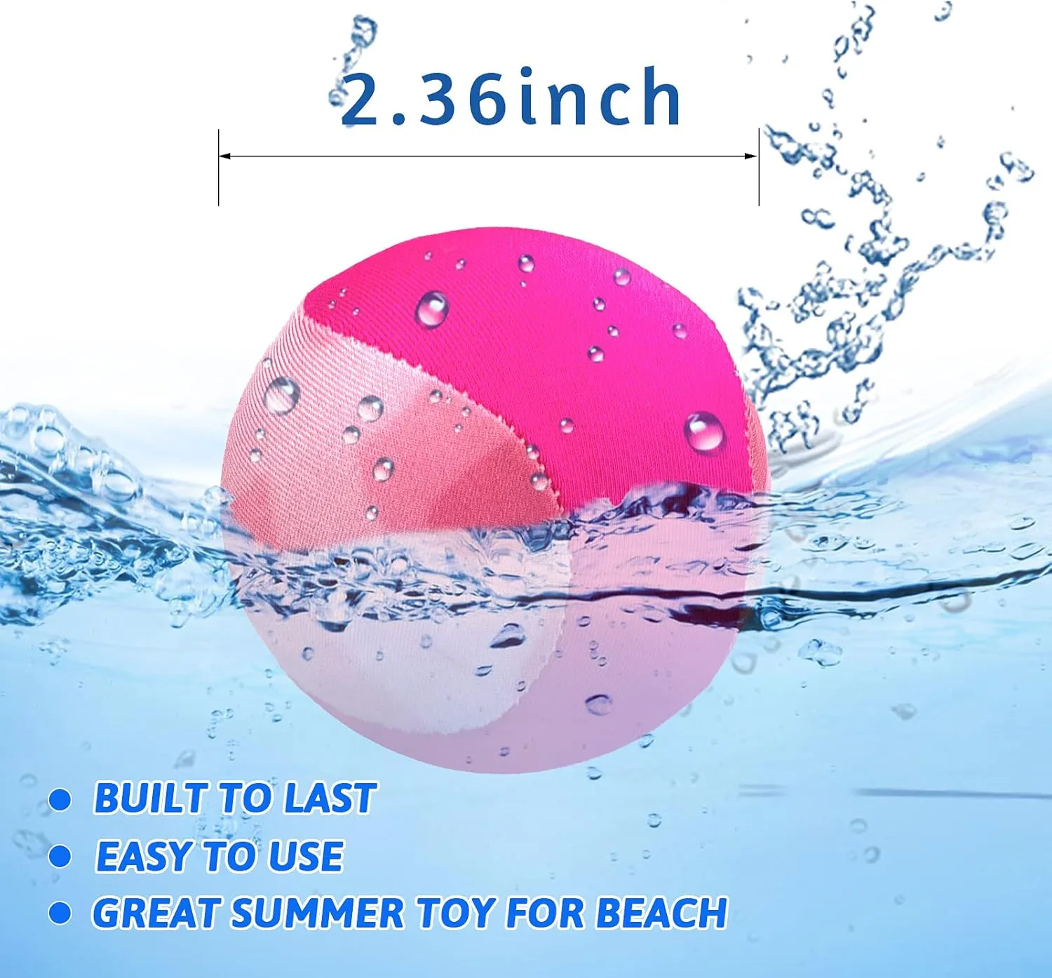 Water Skipping Ball Summer Beach Ball 2-Pack Water Bouncing Balls Grip Ball for Beach Swimming Pool River Lake