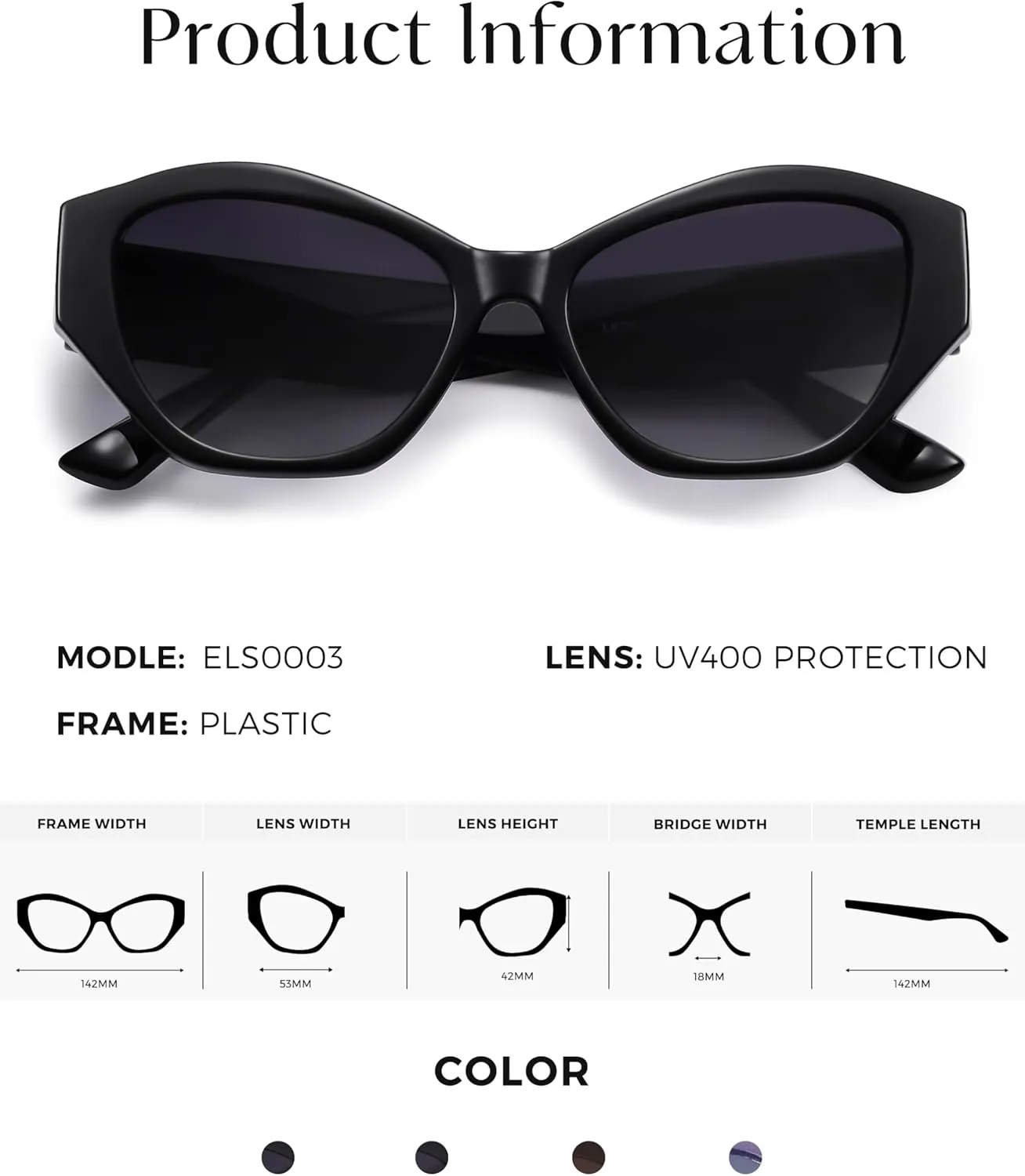 Women Polarized Cat Eye Sunglasses UV400 Protection Fashion Oversized Shades for Driving & Outdoor Wear