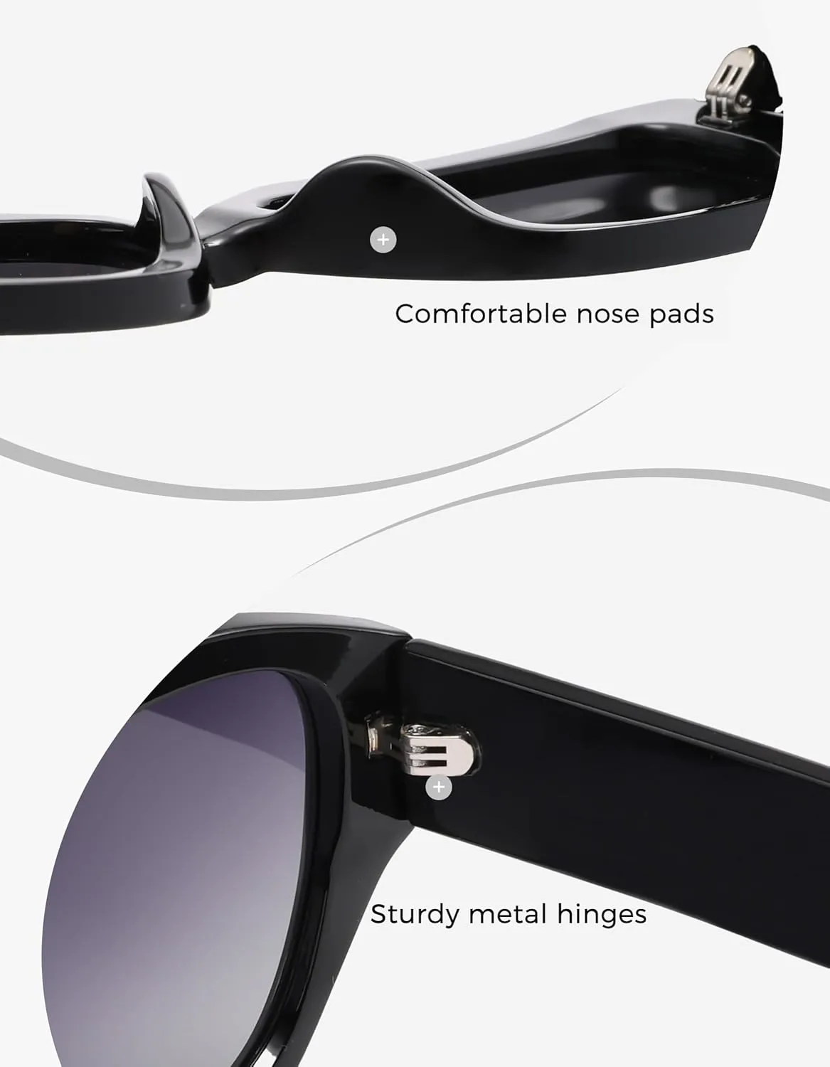 Women Polarized Cat Eye Sunglasses UV400 Protection Fashion Oversized Shades for Driving & Outdoor Wear
