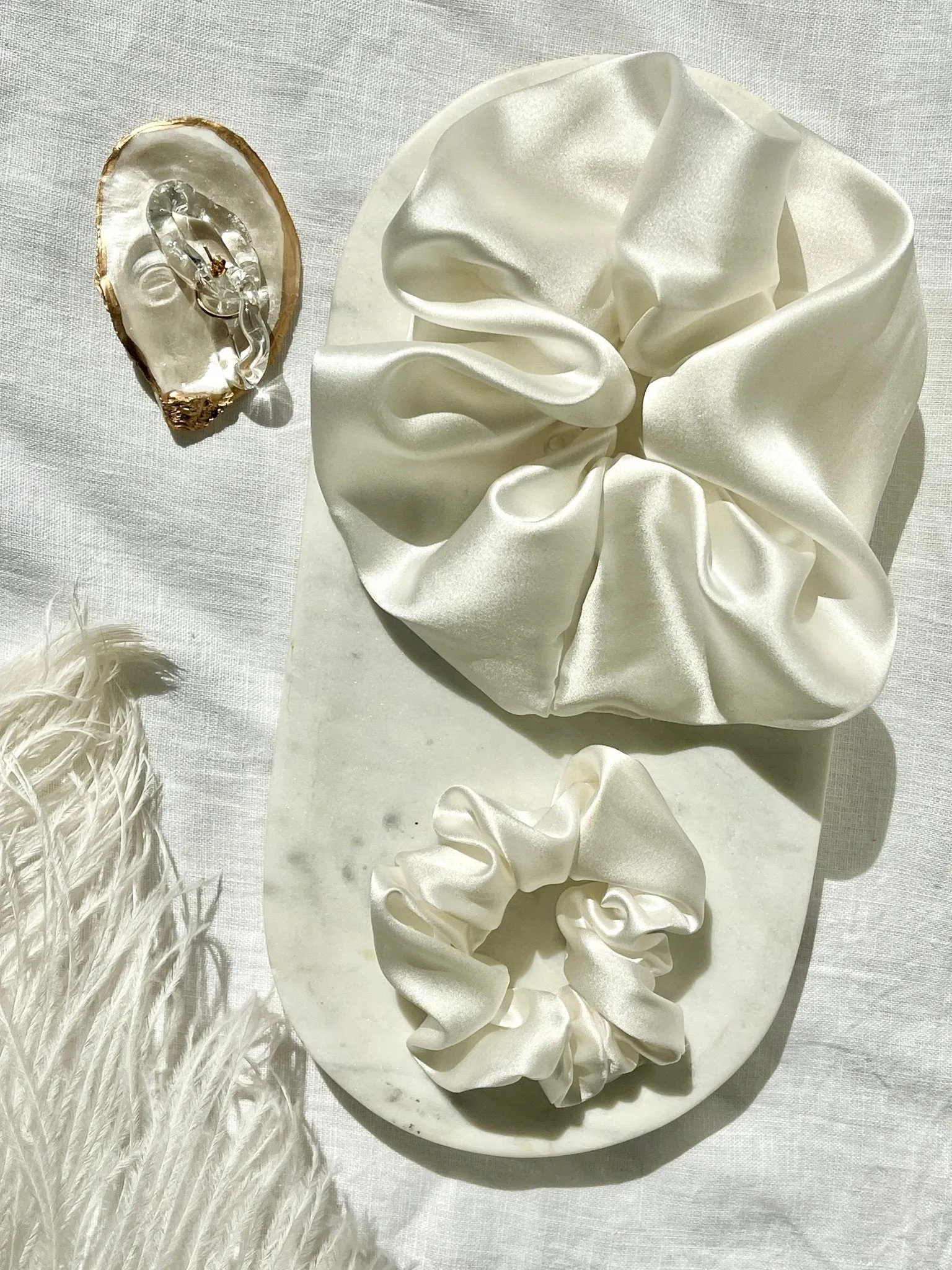 XL size Pure 100% Mulberry silk Jumbo scrunchie, heatless curls