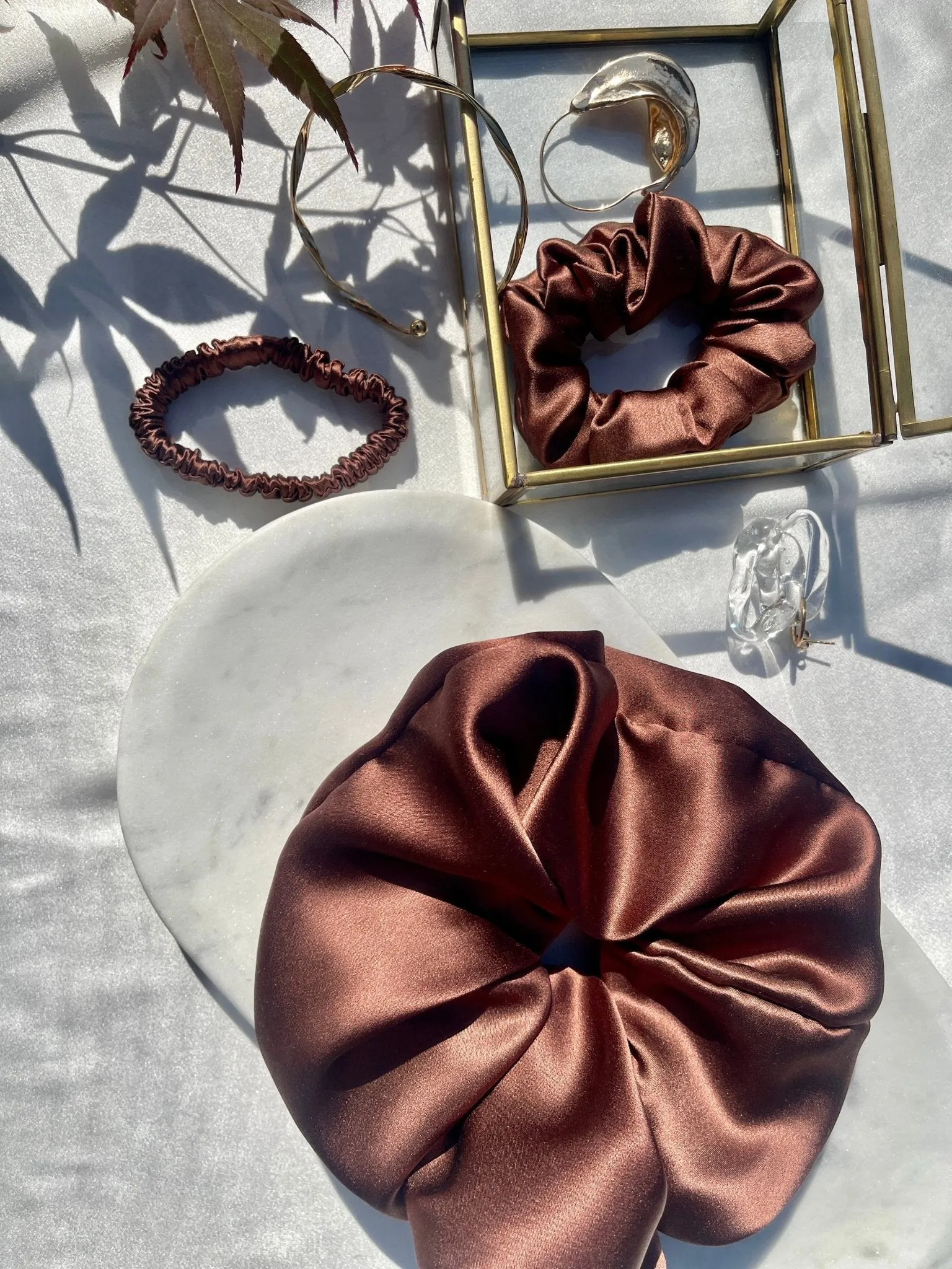 XL size Pure 100% Mulberry silk Jumbo scrunchie, heatless curls