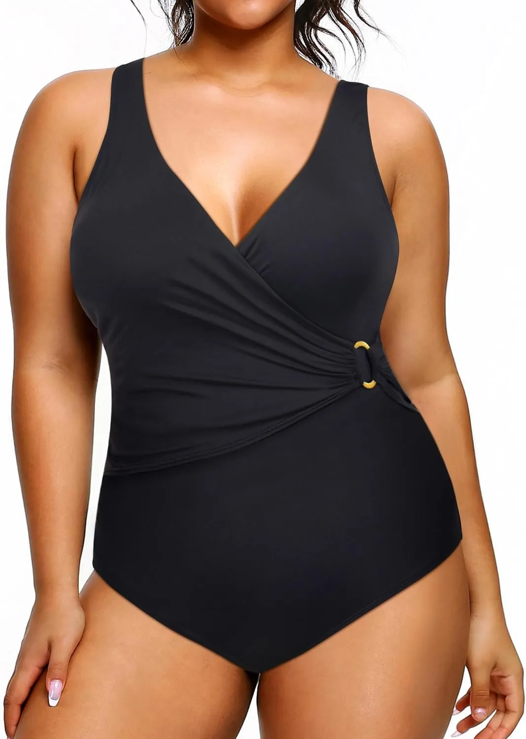 Yonique Plus Size One Piece Swimsuits for Women Tummy Control Bathing Suits Full Coverage Swimwear