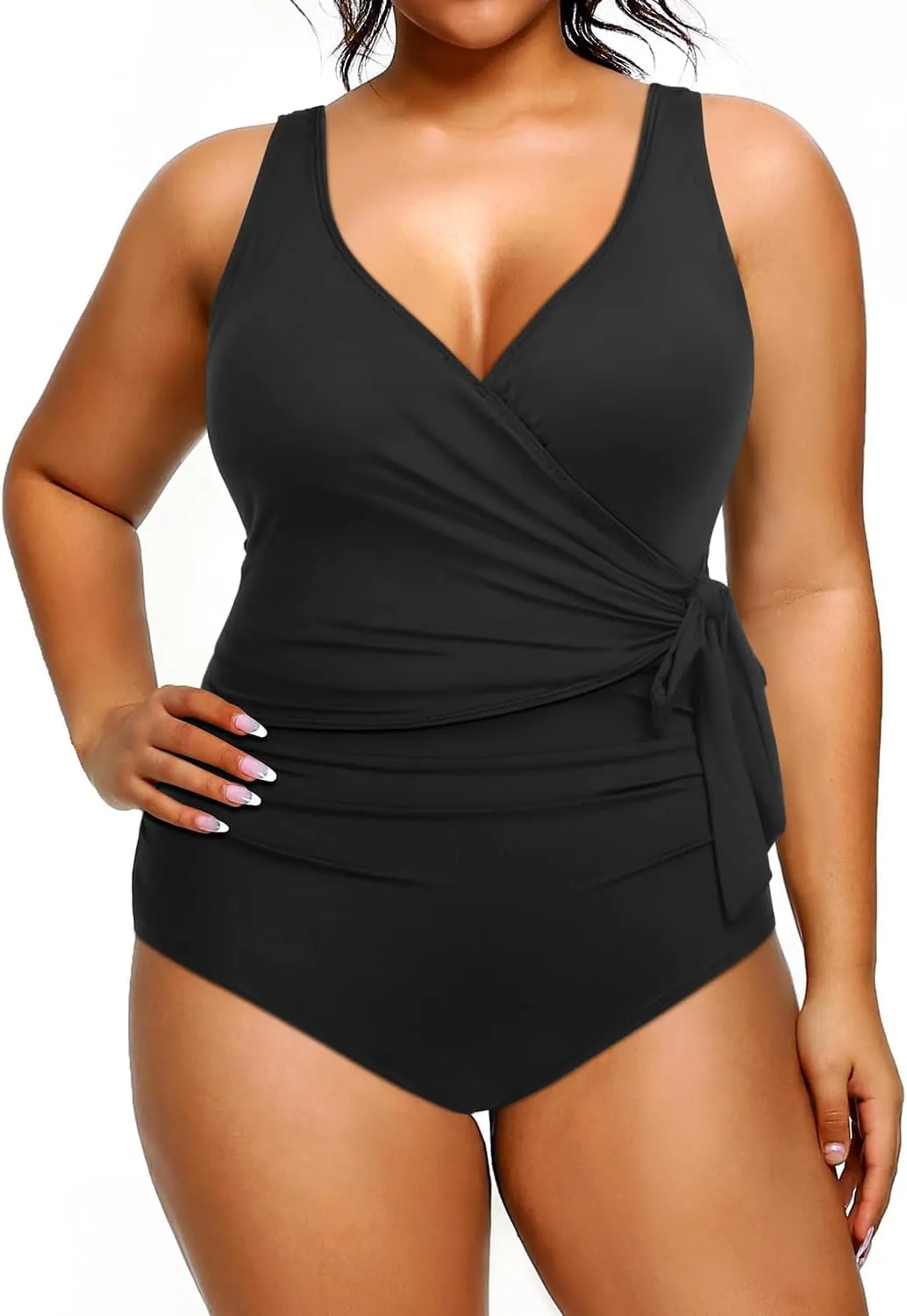 Yonique Plus Size One Piece Swimsuits for Women Tummy Control Bathing Suits Full Coverage Swimwear