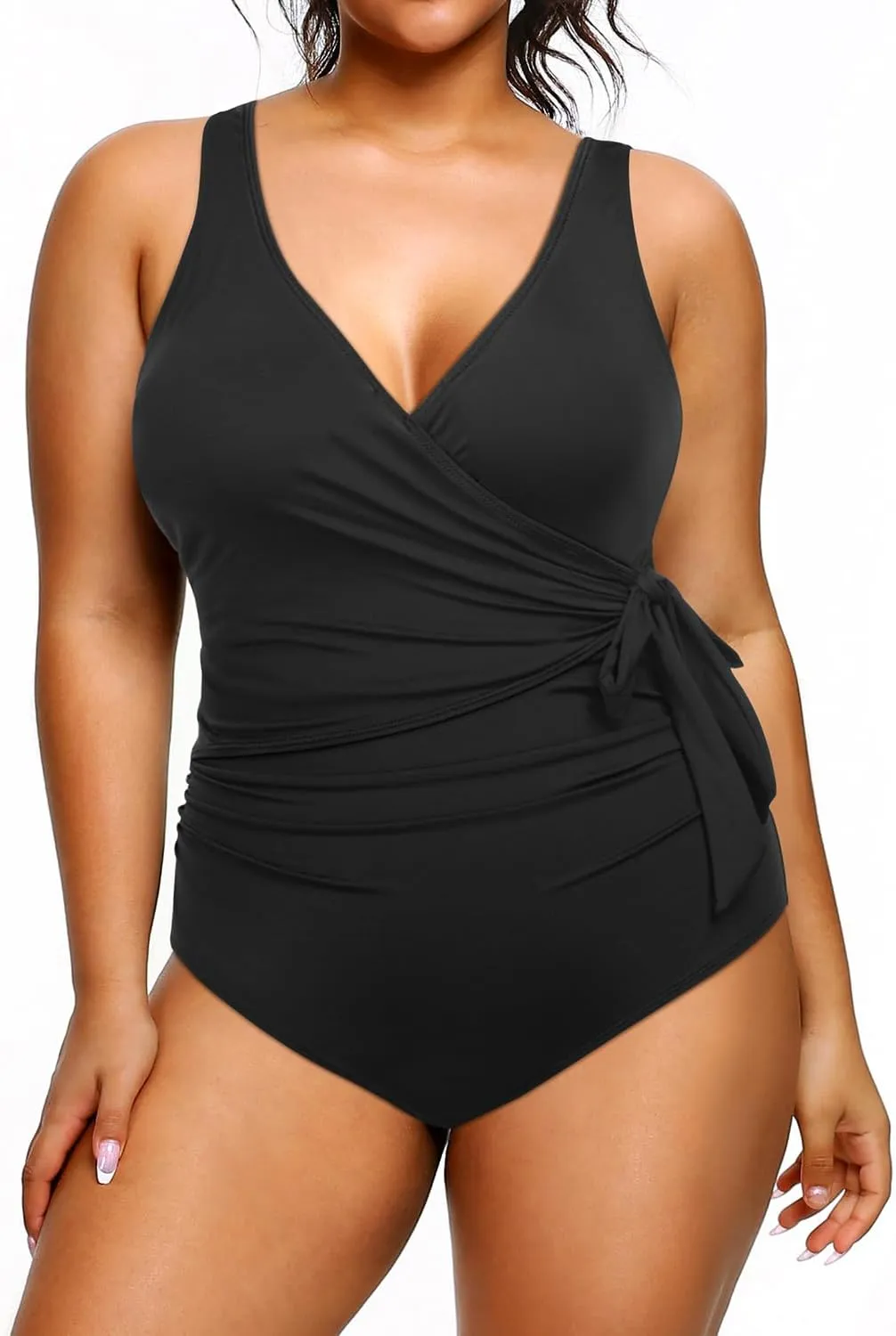 Yonique Plus Size One Piece Swimsuits for Women Tummy Control Bathing Suits Full Coverage Swimwear